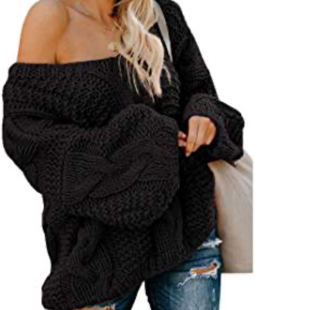 Off the shoulder knit sweater